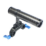FEICHAO Handle Grip 90° Rotatable 100mm Carbon Fiber with 15mm Rail Dual Rod Clamp for DSLR Camera