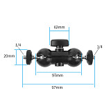 Feichao Universal SLR Camera Mini Magic Arm Bracket Monitor Support Hot Shoe Ball Head Mount Adapter Small Double 1/4 Screw Steel Balls