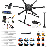 FEICHAO DIY 550 six-Axle FPV Drone Frame 920KV Motor GPS w/ 2-Axle Brushless Gimbal AT10II 2.4G 10CH Radio Transmitter APM2.8 Copter
