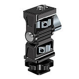 Feichao Universal SLR Cameras Tripod Head Lockable Cold Shoe Mount 360degree Rotation with 1/4 Screws Arri Hole Base Monitor Bracket