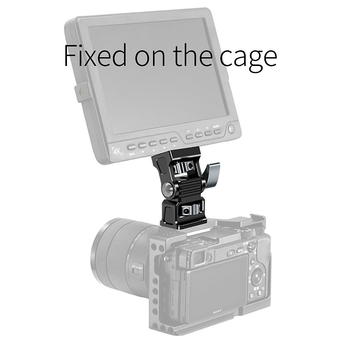 Feichao Universal SLR Cameras Tripod Head Lockable Cold Shoe Mount 360degree Rotation with 1/4 Screws Arri Hole Base Monitor Bracket