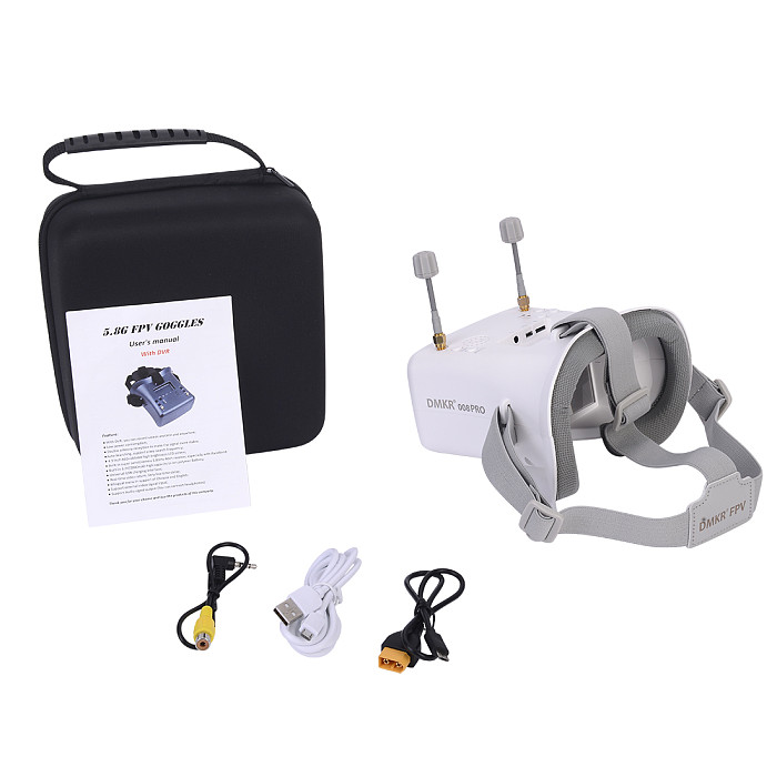 DMKR 008DPro 4.3 inches FPV Goggles 40CH 5.8G Video Headset HD DVR Diversity FPV Goggles For RC Drone Model