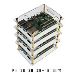 XT-XINTE 1-5 Layer Multi Layer Acrylic Shell Stackable Case Enclosure with Cooled Fan Space for Raspberry Pi 2B 3B 3B+4B