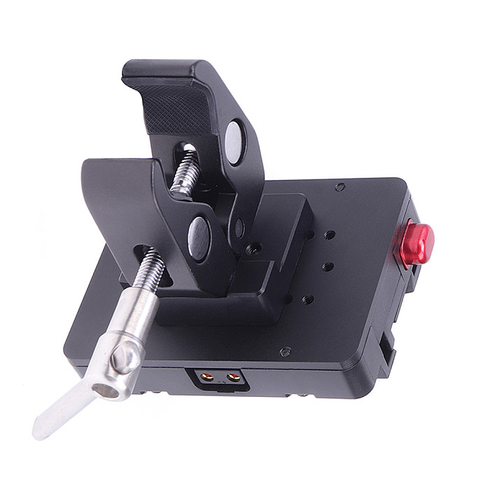 BGNING Mini V-lock Mount Quick Release Battery Power Supply Plate Adapter Buckle w/ D-tap Crab Claws Clamp for Sony NP-F Monitor Camera