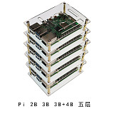 XT-XINTE 1-5 Layer Multi Layer Acrylic Shell Stackable Case Enclosure with Cooled Fan Space for Raspberry Pi 2B 3B 3B+4B