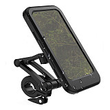 QWINOUT 360° Rotatable Waterproof Bicycle Phone Holder Bike Motorcycle Handlebar Mobile Phone Stand Cell Phone Support Mount Bracket