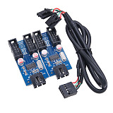 XT-XINTE Motherboard USB 9Pin Interface Header Splitter 1 To 2/1 To 4 Female Extension Splitter Cable 9-Pin USB HUB Connectors