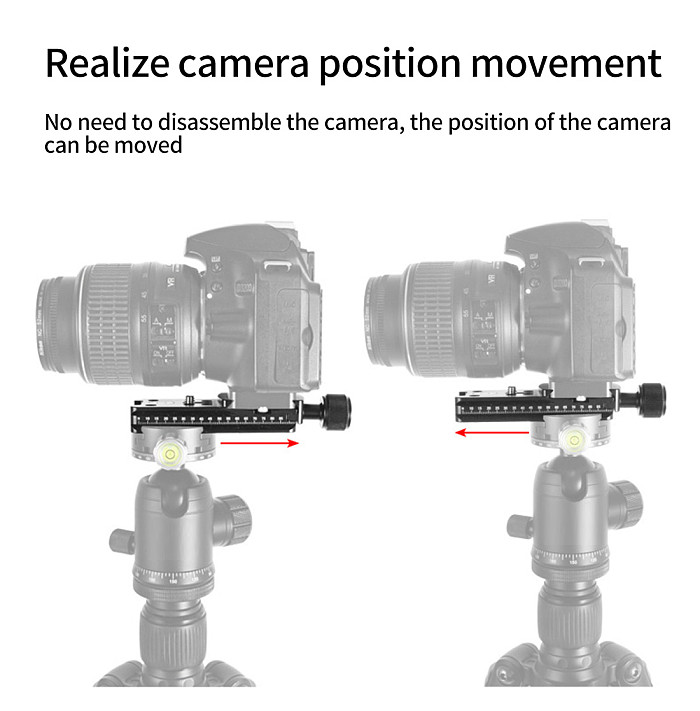 FEICHAO Universal DSLR Cameras Tripod Quick Release Plate Clamp 100mm Rail Slide PU50 Board Ball Head SLR Telephoto Lens Support Bracket
