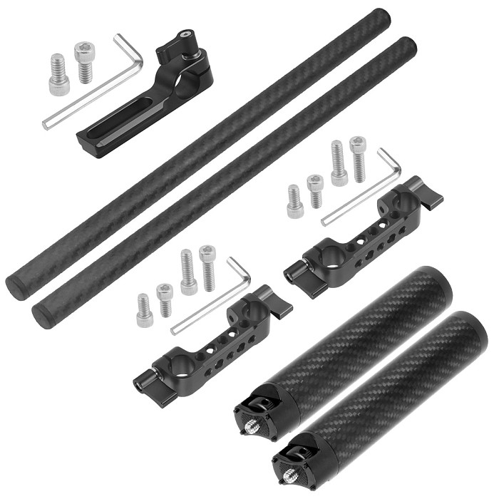 Universal SLR Camera Standard Single 15mm Rod Clamp NATO Safety Rail &1/4 -20 Screws Mount For DSLR Cage Rig Follow Focus System