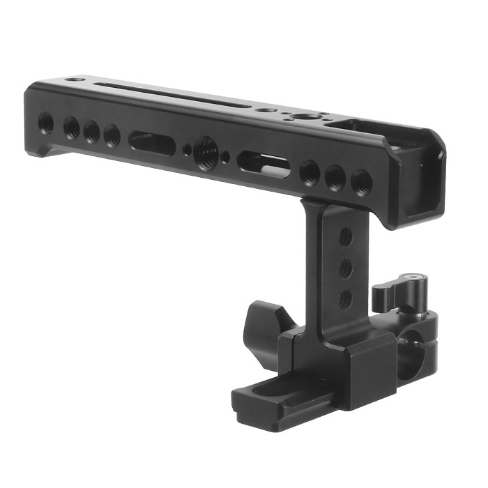 Universal SLR Camera Standard Single 15mm Rod Clamp NATO Safety Rail &1/4 -20 Screws Mount For DSLR Cage Rig Follow Focus System
