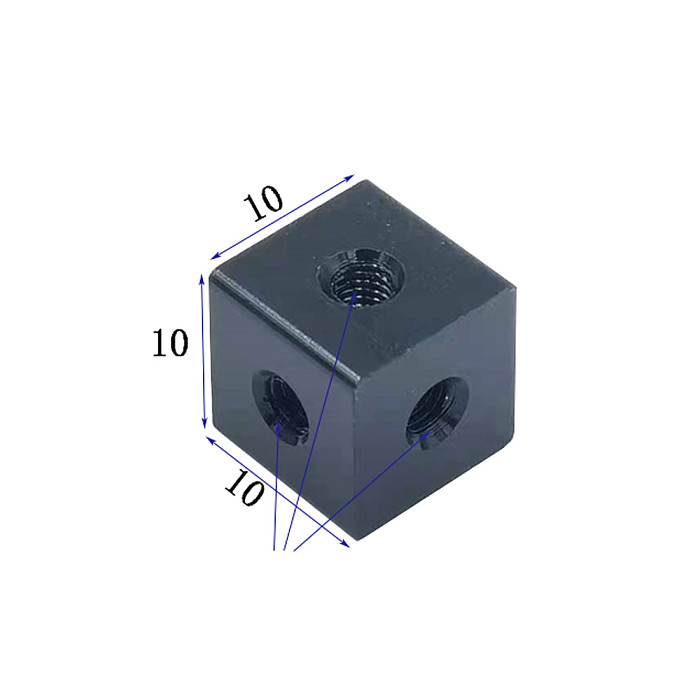 XT-XINTE 2x Aluminum 6-sided M3 Screw Holes Nut 6-hole Locking Connection Block for SLR Cameras Photo Foot Spikes Thumb Screw Chassis
