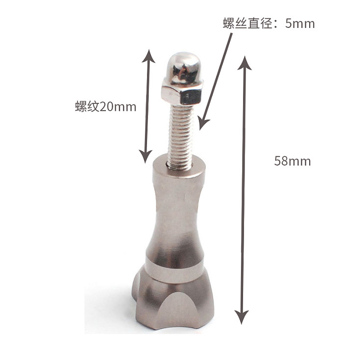 FEICHAO M5 CNC Small Aluminum Screw with Nut Thumb Knob Stainless Bolt Nut Screw for GoPro Hero 13 10 2 3 4 5 6 7 8 9 Eken yi Action Camera