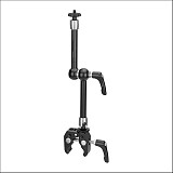 BGNING Super Crab Clamp With 9.8  Articulating Magic Arm 1/4 -20 3/8 Screws For DSLR Shoe Mount Microphone 15mm Rod Rail Monitor Flash