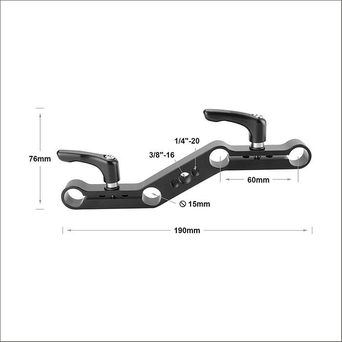 BGNING 15mm Rail Rod Clamp DSLR Z-shape Offset Bracket Clamp Mount Block Rig Raiser Movie Kit for Shoulder Support Follow Focus System