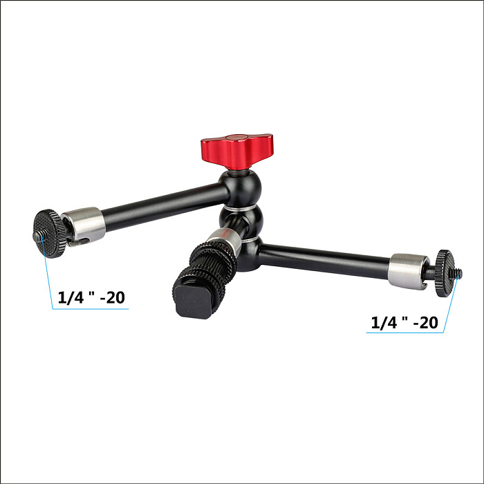 BGNING 11  Articulating Arm Friction Magic Arm With 1/4 -20 Threaded Studs & Shoe Mount For DSLR SLR Monitor Microphone Flash Mounting