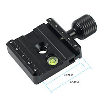 FEICHAO Universal SLR Quick Release Plate Mount Clamp with Level Screws Wrench for DSLR Cameras Tripod Ball Head Clip QR50 Board Bracket