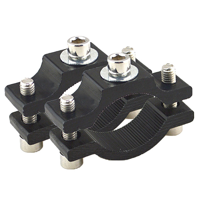 2PCS QWINOUT Handlebar M6 Screw Cycling Clip Clamp Bike Flashlight Torch Mount LED Head Front Light Holder Clip Bicycle Accessories