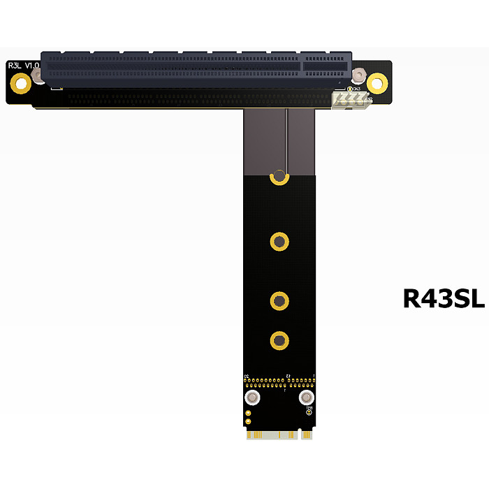 ADT-Link 32G/bps PCI-e 16x To M.2 for NVMe Key-M 2230 2242 2260 2280 Riser Card Gen3.0 Cable PCIex16 Extender w Sata Power Cable