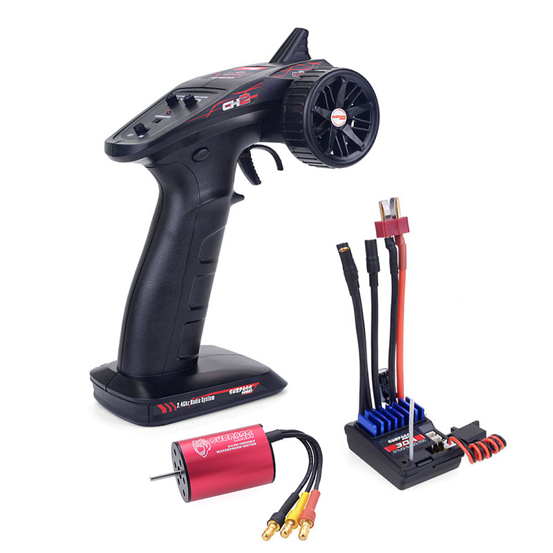 Surpass Hobby RC 2.4G CH2 Transmitter /w Receiver + Waterproof  2240 2435 2440 2845  Brushless Motor +2 in 1 Esc Comb Set for RC Car Boat