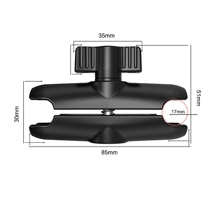 FEICHAO Camera Bike Bracket Double Ball Head Bracket Mount 22-32mm Suitable for Gopro Garmin GPS DVR