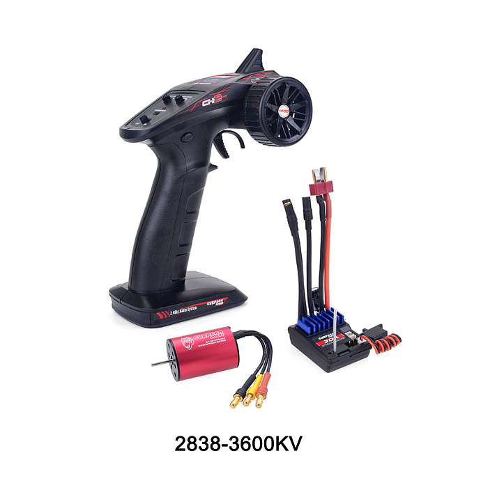Surpass Hobby RC 2.4G CH2 Transmitter /w Receiver + Waterproof  2240 2435 2440 2845  Brushless Motor +2 in 1 Esc Comb Set for RC Car Boat