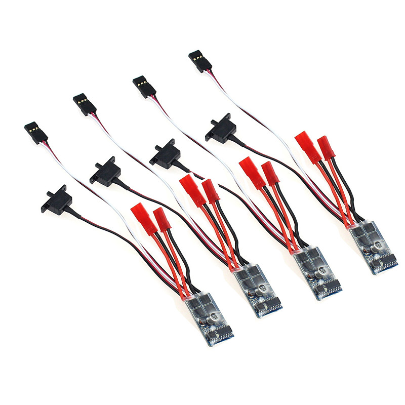 4PCS RC 10A Brushed ESC Two Way Motor Speed Controller No Brake For 1/16 1/18 1/24 Car Boat Tank