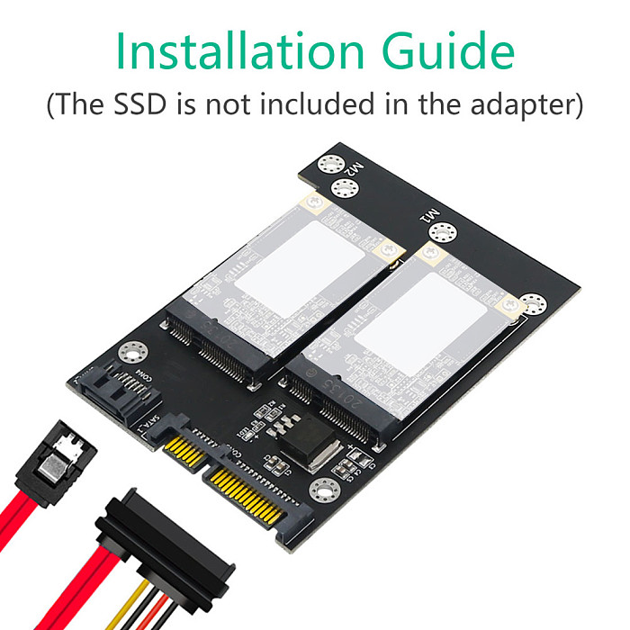 XT-XINTE Upgrade Version Dual mSATA SSD To Dual SATA3 Converter Adapter Card