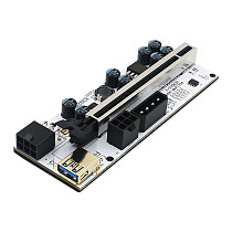 XT-XINTE New Version 010-X PCIE Riser 1x To 16x Graphic Extension With Flash LED For Bitcoin GPU Mining Powered Riser Adapter Card