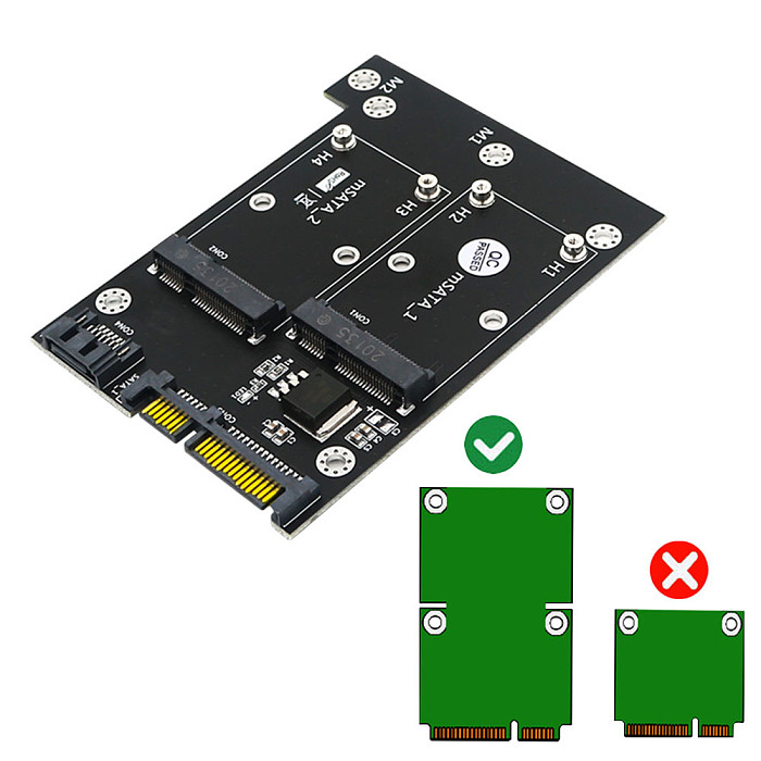 XT-XINTE Upgrade Version Dual mSATA SSD To Dual SATA3 Converter Adapter Card