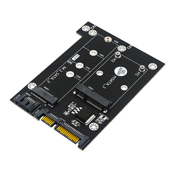 XT-XINTE Upgrade Version 2 in 1 mSATA / M.2 NGFF SSD to dual SATA3 Converter Adapter Card