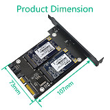 XT-XINTE Upgrade Version Dual mSATA SSD To Dual SATA3 Converter Adapter Card With Full Height Profile Bracket