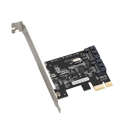 DIEWU Adapter Card PCI-E Adapter Card PCI Express to SATA3.0  2 Port SATA 6Gb/s PCIe STA Controller Card Expansion Controller Card Adapter 
