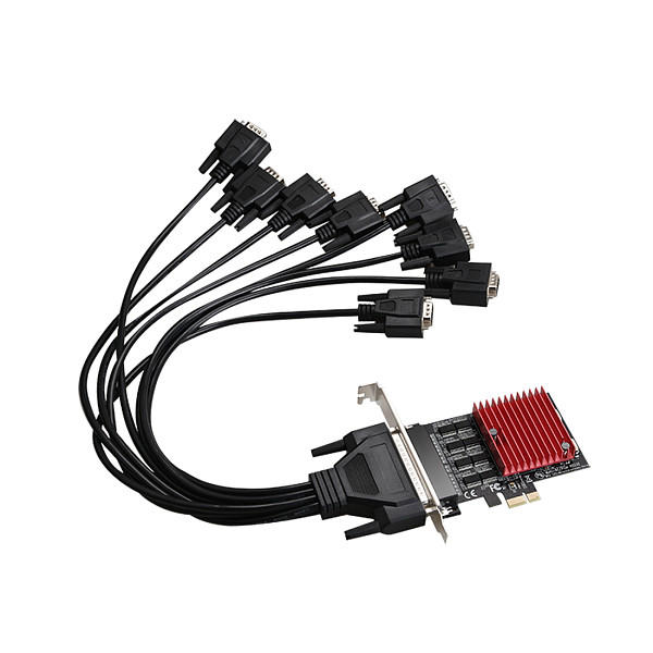 DIEWU 8 Port PCIE to DB9 RS232 Serial Port to PCIE Riser Card Serial Controller Card PCI-E Express Extension Card Converter Adapter