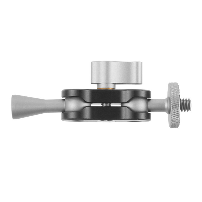 FEICHAO Mini Size Double Ballhead Magic Arm 1/4 inch Screw CNC for SLR Camera Tripod LED Video Light Microphone Field Monitor Load 1.5kg