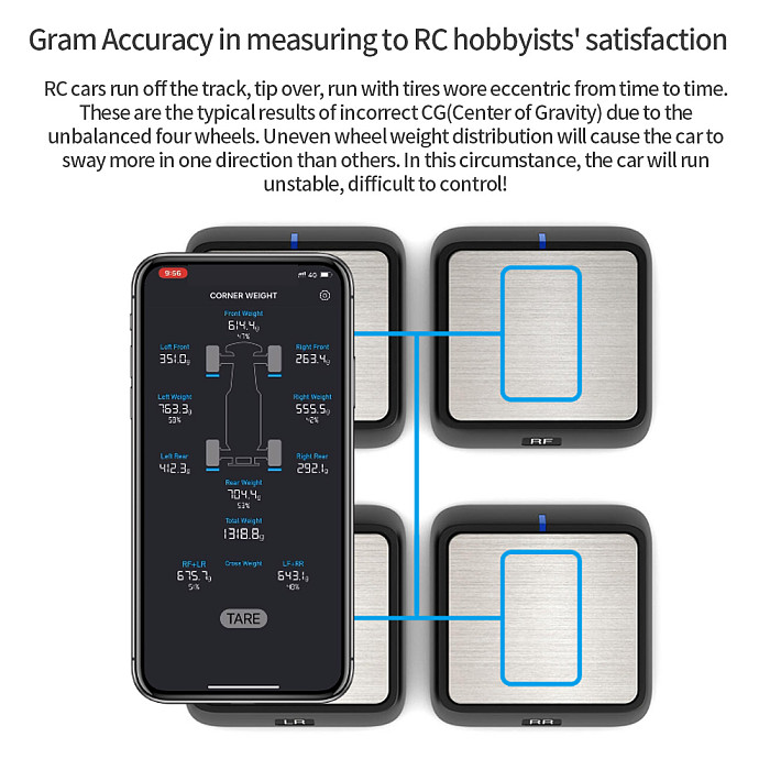 SKYRC Compatible For Bluetooth Smart Weigher Electronic Scale For Model Car SK-500036