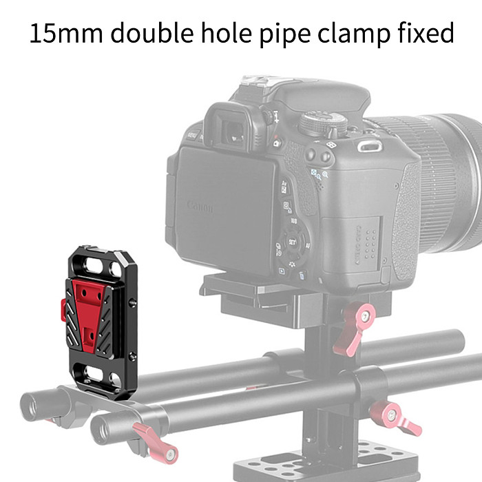 FEICHAO V Port Battery Gusset Quick Release Assembly V Mount Plate With 1/4 3/8 Thread For 15mm Rail Rod Clamp Photography Accessories