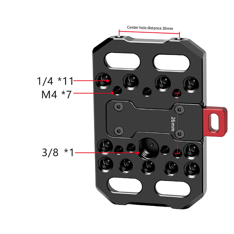 FEICHAO V Port Battery Gusset Quick Release Assembly V Mount Plate With 1/4 3/8 Thread For 15mm Rail Rod Clamp Photography Accessories