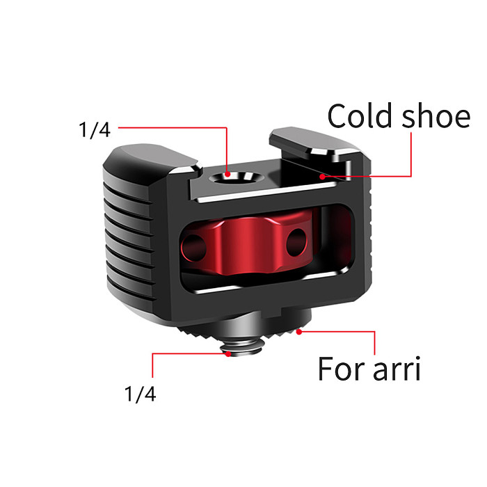 FEICHAO Cold Shoe Mount With 1/4  Screw Arri Mount For Zhiyun Weebills Handheld Gimbal Stabilizer Holder LED Light Microphone Bracket