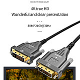 JMT Optical Fiber DVI To DVI Cable 2.0 18Gbps Dual Link Male To Male Digital Video Cable Gold Plated 4K 30Hz 250mW Support 3840x2160 For Gaming DVD Laptop PS4 HDTV and Projector