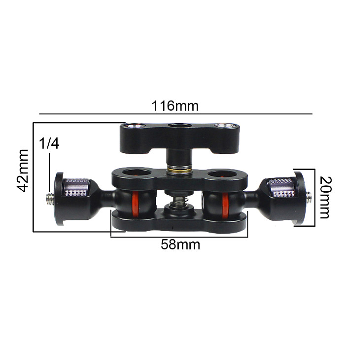 BGNING Upgraded Articulating Magic Arm  SLR Camera Crab Claw Clip Double 1/4 Ball Head Adapter Crab Clamp 3/8 Mounting Light Field Monitor Camera Stand Bracket