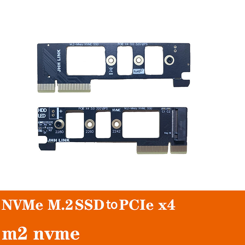 XT-XINTE PCIE 3.0 M.2 key M to PCIe x4 Adapter Card M-Key PCI Express Extension Riser Card 32G/BPS for NVMe 2280 2260 2242 SSD