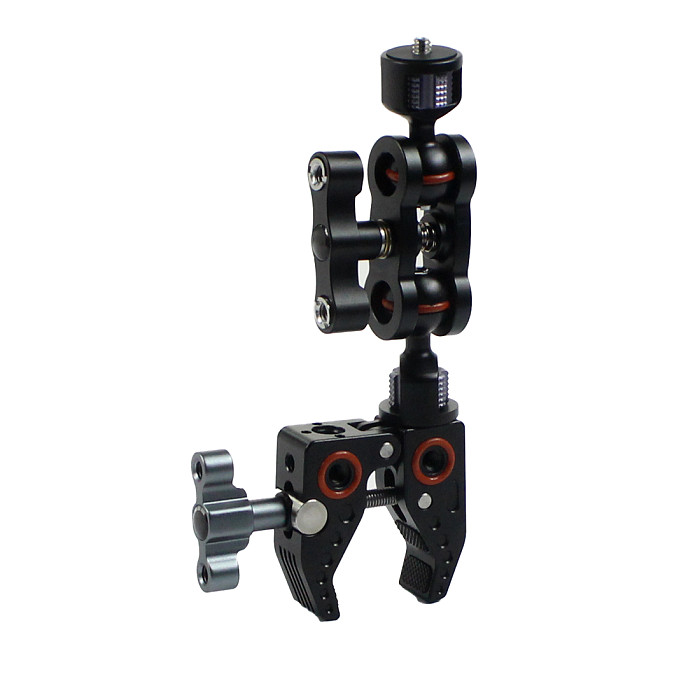 BGNING Upgraded Articulating Magic Arm  SLR Camera Crab Claw Clip Double 1/4 Ball Head Adapter Crab Clamp 3/8 Mounting Light Field Monitor Camera Stand Bracket