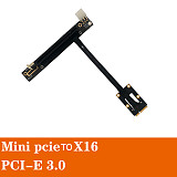 XT-XINTE Graphics Card Extension Cord Mini PCIe To x16 PCIE3.0 8G\BPS PCI-Express mPCIe 16x Straight/Right Angle Adapter Cable