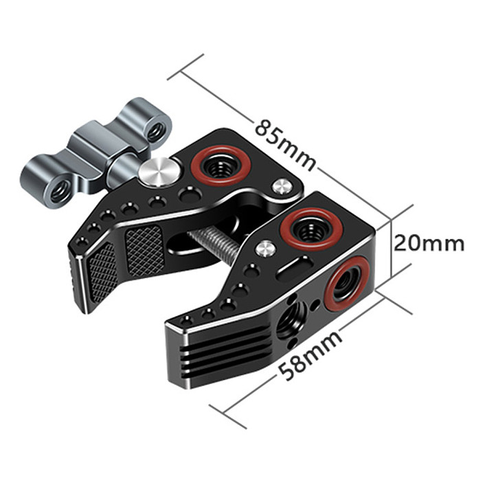 BGNING Upgraded Articulating Magic Arm  SLR Camera Crab Claw Clip Double 1/4 Ball Head Adapter Crab Clamp 3/8 Mounting Light Field Monitor Camera Stand Bracket