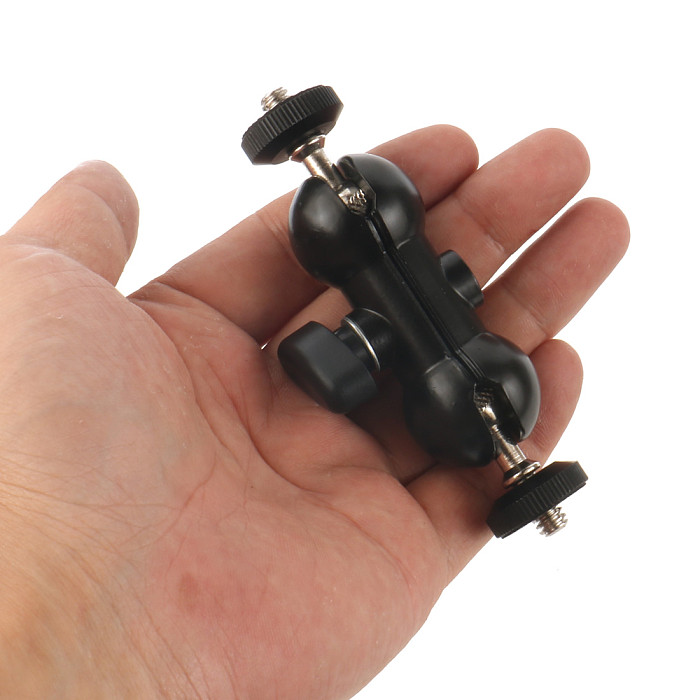 FEICHAO Metal Super Clamp with Double Ball Head Magic Arm Bracket 1/4'' 3/8'' Screw Hole for DSLR Camera Cage Rig Monitor LED Light Mic