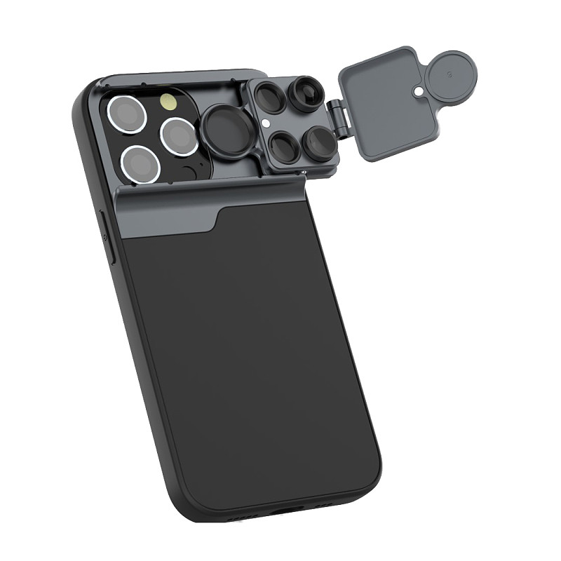FCLUO CPL 180° Fisheye 10X Macro Telephoto Long Focus Lens Mobile Phone External Lens & Phone Case Kit for iPhone 13 Series Smartphone