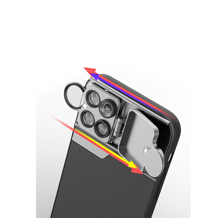 FCLUO CPL 180° Fisheye 10X Macro Telephoto Long Focus Lens Mobile Phone External Lens & Phone Case Kit for iPhone 13 Series Smartphone