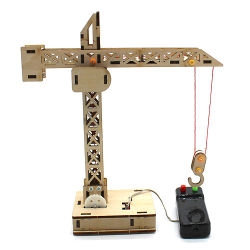 Creative Children's Toy Wood DIY Crafts Gifts Tower Crane Crane Model Material Package for Adults Children Educational Toys