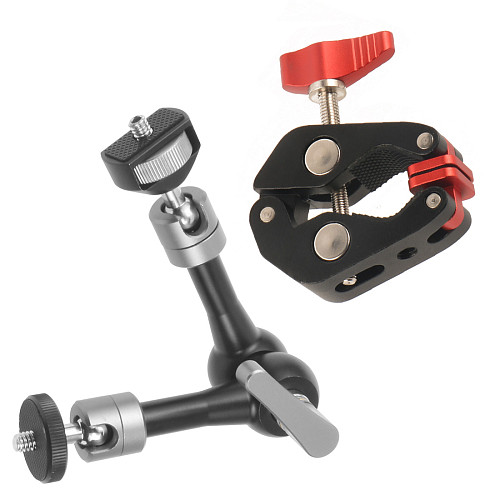BGNing Super Clamp with 1/4  3/8  Thread 7 11 inch Magic Arm for DSLR Camera Cage Rig Holder Clip LCD Monitor Photography Accessories