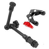 BGNING Friction Articulating Magic Arm Bracket 11Inch with Cold Shoe Connector 1/4  Screw for DSLR Camera LCD Monitor LED Light Holder